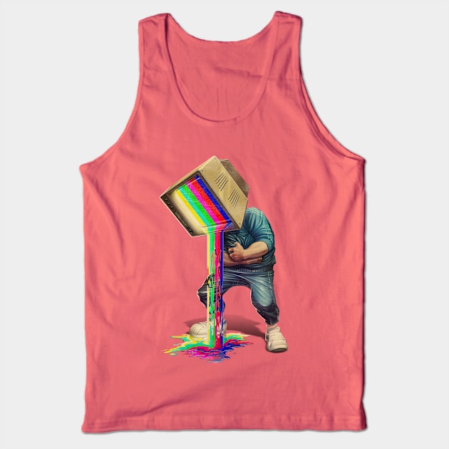 Televison Head Man Tank Top by andremuller.art